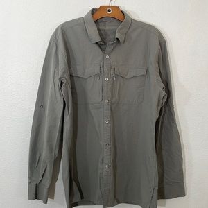 Coof Andy green khaki long sleeved travel shirt